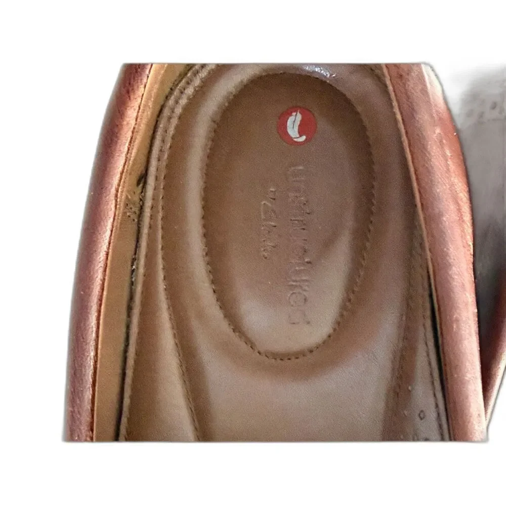 Clarks Unstructured Brown Genuine Leather Comfort Slip-On Loafers